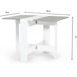 Table pliante design blanche et grise