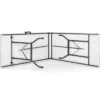 Table pliante portable blanche 1m80 et 2 bancs pliables