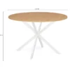 Table ronde bois et blanche 6 personnes industrielle