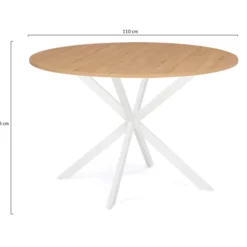 Table ronde bois et blanche 6 personnes industrielle