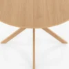 Table ronde 110 cm pour 6 personnes bois effet hêtre avec pied araignée