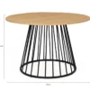 Table ronde pied filaire bois et noir 6 personnes