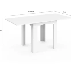 Table salle à manger extensible blanche