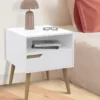 Tables de chevet scandinaves avec 1 tiroir blanches et bois