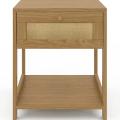 Tables de chevet vintage imitation cannage