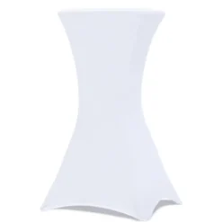 Tables hautes pliantes d’extérieur + housses blanches