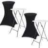 Tables hautes pliantes d’extérieur + housses noires