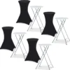 Tables mange-debout pliantes avec housse noire