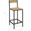 Tabourets de bar avec dossier chaise de cuisine style industriel