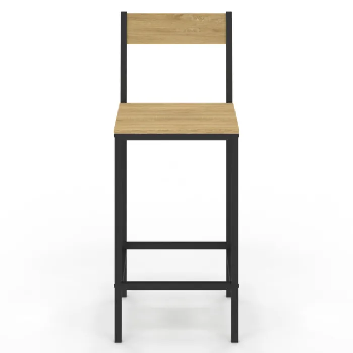 Tabourets de bar avec dossier chaise de cuisine style industriel
