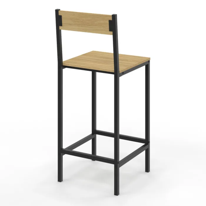 Tabourets de bar avec dossier chaise de cuisine style industriel