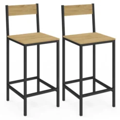 Tabourets de bar avec dossier chaise de cuisine style industriel