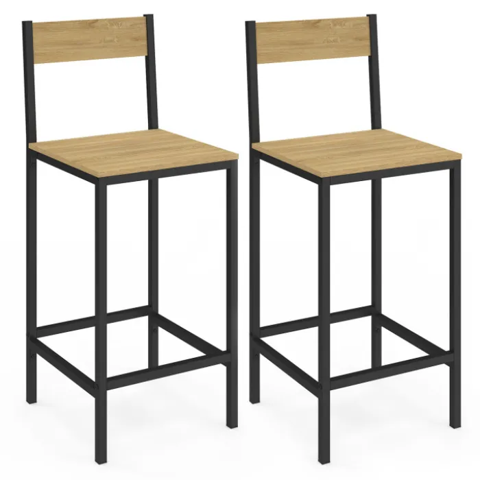 Tabourets de bar avec dossier chaise de cuisine style industriel