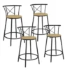 4 tabourets de bar industriel avec dossier arrondi