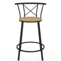 4 tabourets de bar industriel avec dossier arrondi