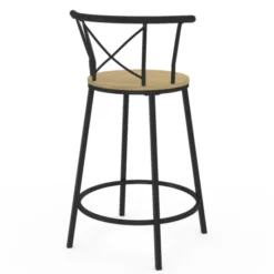 4 tabourets de bar industriel avec dossier arrondi