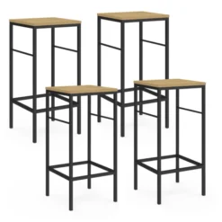 Tabourets de bar industriel métal et bois