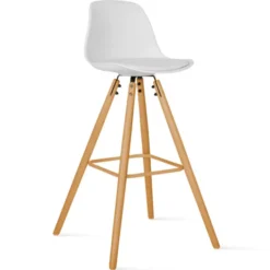 Tabourets de bar mix color gris, blanc et noir : lot de 4