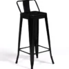 Tabourets de bar métal noir avec dossier
