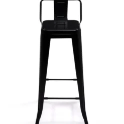 Tabourets de bar métal noir avec dossier