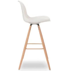 4 Tabourets de bar scandinave blanc SARA