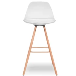 4 Tabourets de bar scandinave blanc SARA
