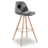 Tabourets de bar scandinaves patchworks noir, gris et blancs