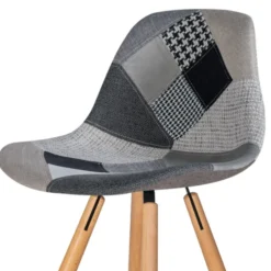 Tabourets de bar scandinaves patchworks noir, gris et blancs