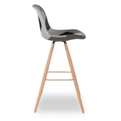Tabourets de bar scandinaves patchworks noir, gris et blancs