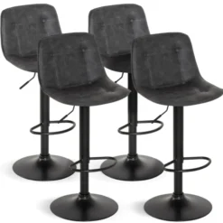 Tabourets réglables en hauteur gris