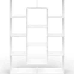 Étagère bibliothèque blanche 143 cm 11 compartiments