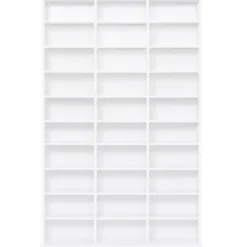 Étagère bibliothèque bois blanc 30 cases modulables