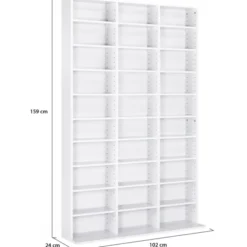 Étagère bibliothèque bois blanc 30 cases modulables