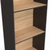 Étagère bibliothèque 5 niveaux noir et effet bois H.190cm