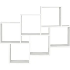 Étagère blanche murale avec 8 cubes