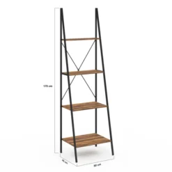 Étagère échelle industrielle effet vieilli 4 niveaux 170 cm