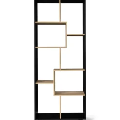 Étagère 161 cm double position bois imitation hêtre et noir
