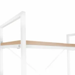 Étagère industrielle bois et métal blanc 5 niveaux