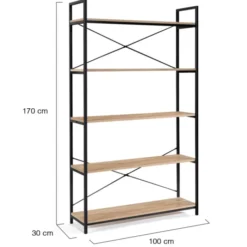 Étagère métal style industriel 170 cm