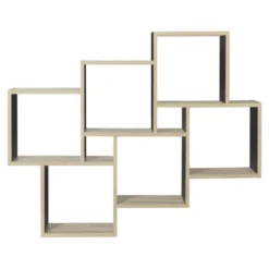 Étagère murale bois et noir double position