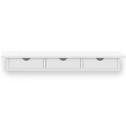 Étagère murale console d'entrée bois blanc 3 tiroirs