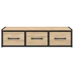 Étagère murale console d'entrée 3 tiroirs design industriel