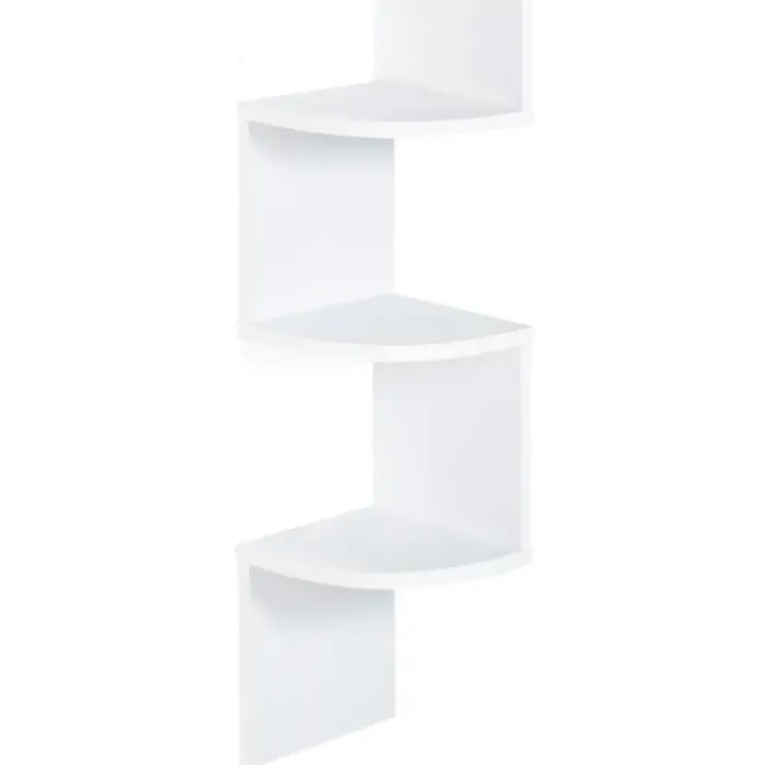 Étagère murale d’angle 5 niveaux blanche