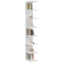 Étagère murale suspendue double position blanche 190 cm