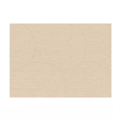 Tapis d'intérieur rectangle à motifs circulaire beige 160 x 220 cm