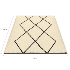 Tapis d'intérieur rectangle à motifs berbère 160 x 220 cm