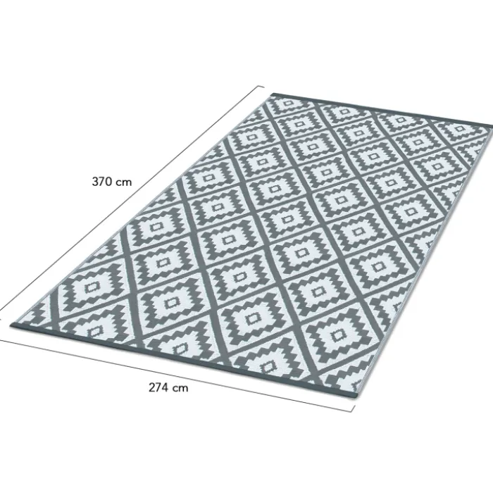 Tapis extérieur gris motifs géométriques 270 x 370 cm