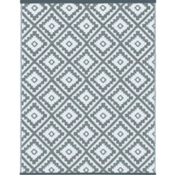 Tapis extérieur gris motifs géométriques 270 x 370 cm