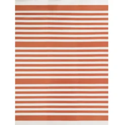 Tapis extérieur à rayures terracotta 270x370cm