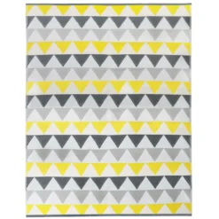 Tapis extérieur 270x370 cm triangles gris et jaune